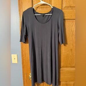 Eileen Fisher Scoop Neck Silk Dress